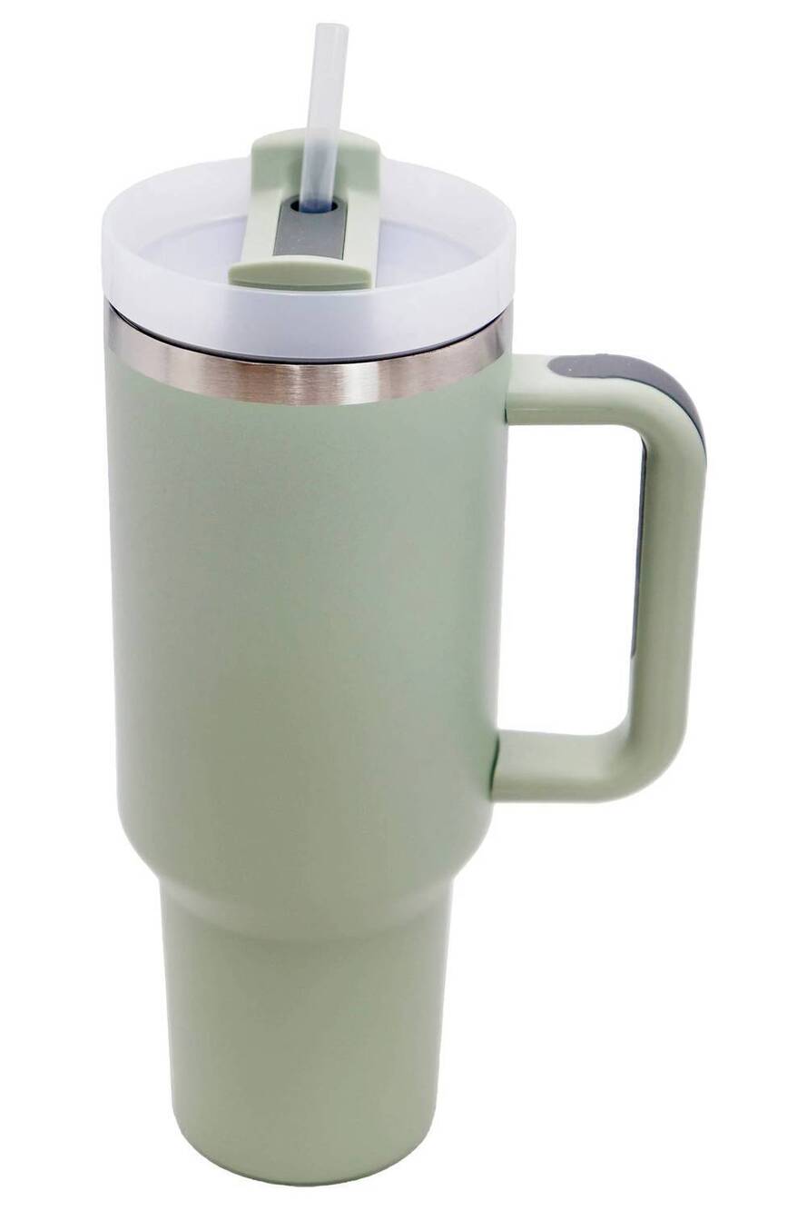 NEW CAP ZONE matte insulated stainless steel tumbler in pistachio green